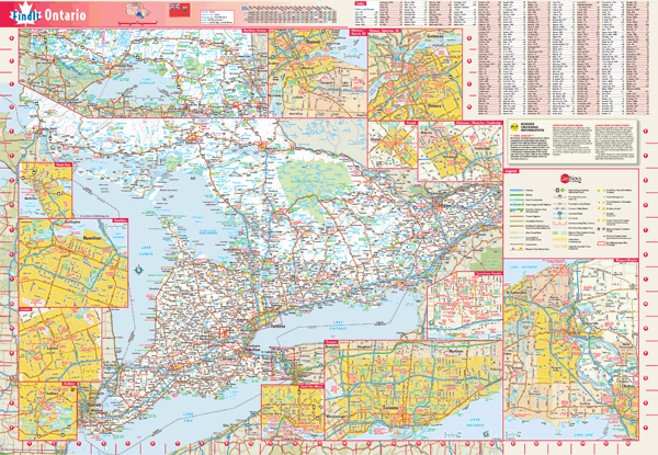 Ontario Province Wall Map