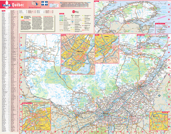 La carte de Québec Wall Map