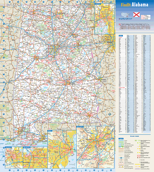 Alabama Wall Map