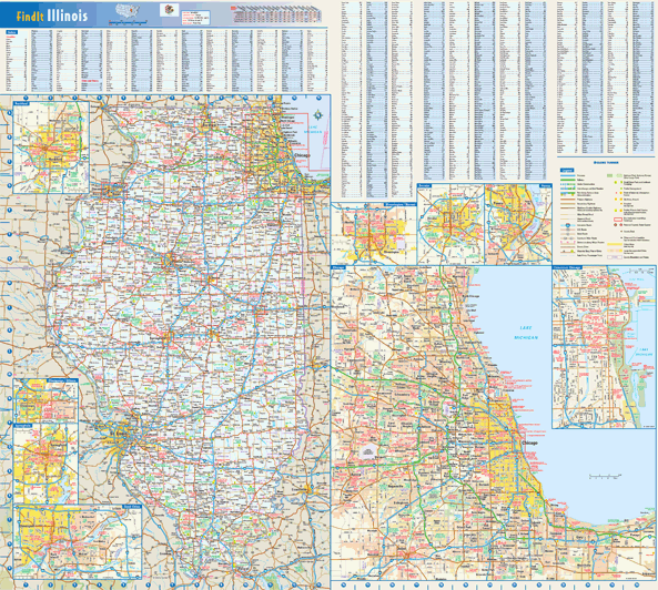 Illinois Wall Map