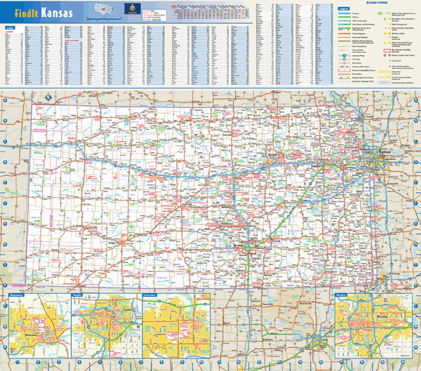 Kansas Wall Map