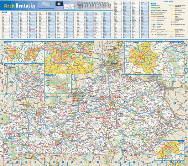 Kentucky Wall Map