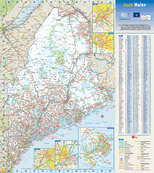 Maine Wall Map