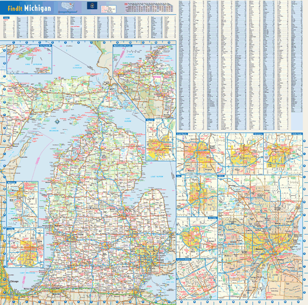 Michigan Wall Map