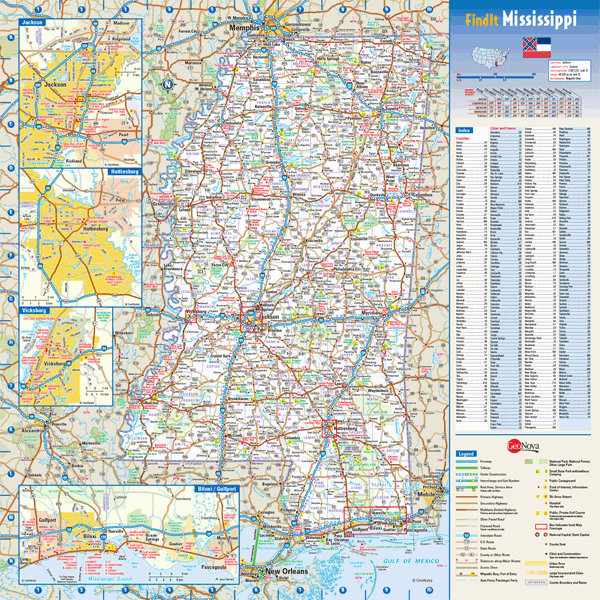 Mississippi Wall Map