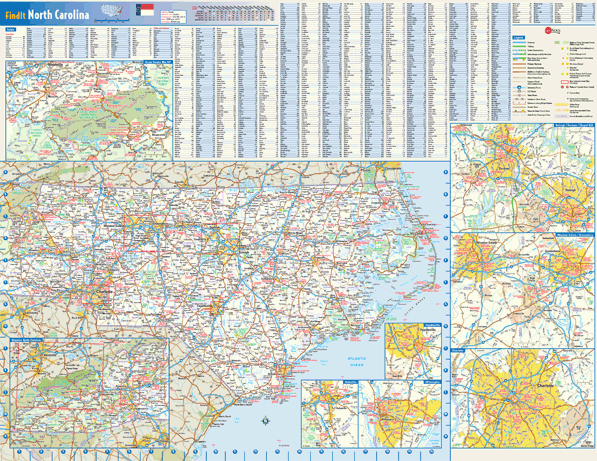 North Carolina Wall Map