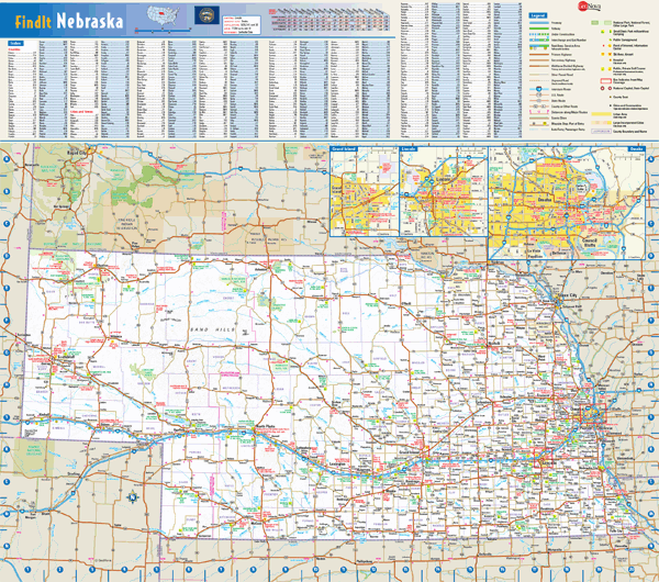 Nebraska Wall Map
