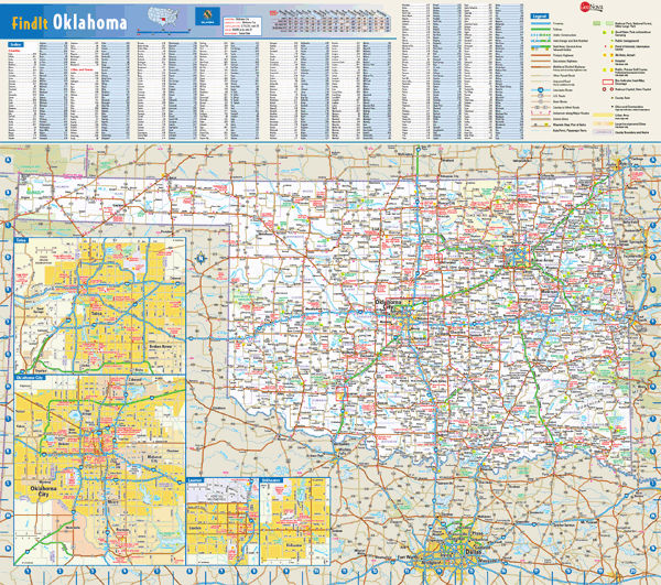 Oklahoma Wall Map