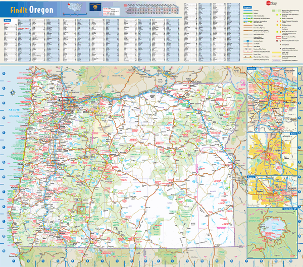 Oregon Wall Map