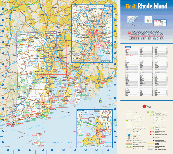 Rhode Island Wall Map