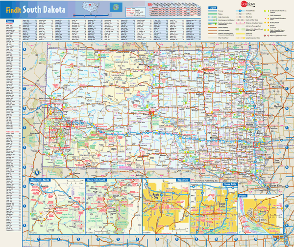 South Dakota Wall Map