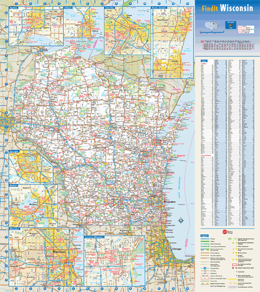 Wisconsin Wall Map