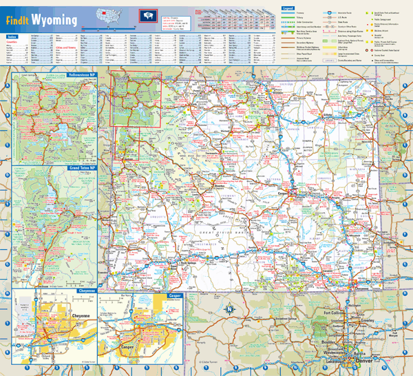 Wyoming Wall Map