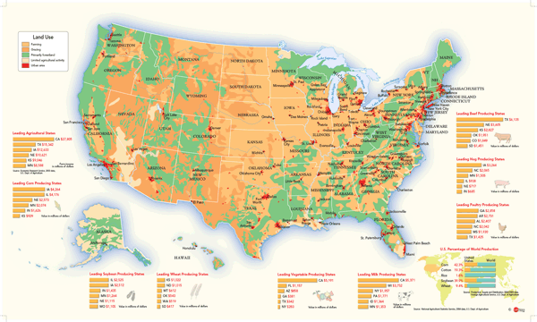 US Land Use Wall Map