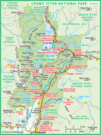 Grand Teton National Park Wall Map