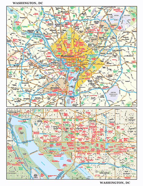 Washington, DC Wall Map