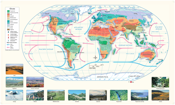 World Climate Wall Map