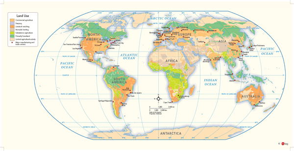 World Land Use Wall Map