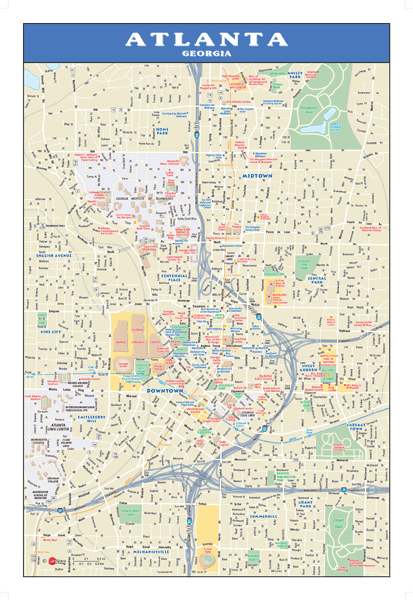 Atlanta, GA Wall Map