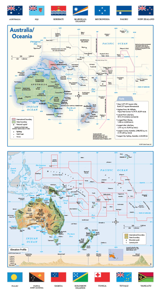 Australia Flags Wall Map