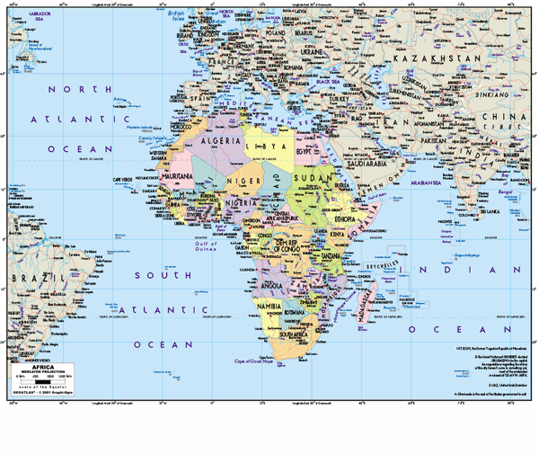 Africa Political Wall Map