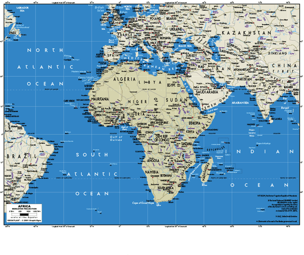 Africa Simplified Wall Map