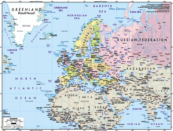 Europe Political Wall Map