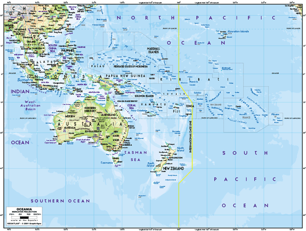 Australia Physical Wall Map