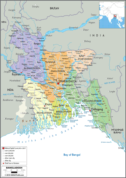 Bangladesh Political Wall Map