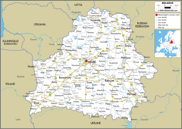 Belarus Road Wall Map