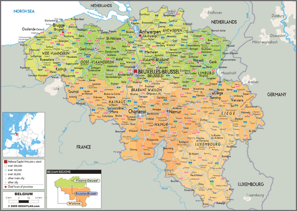 Belgium Political Wall Map