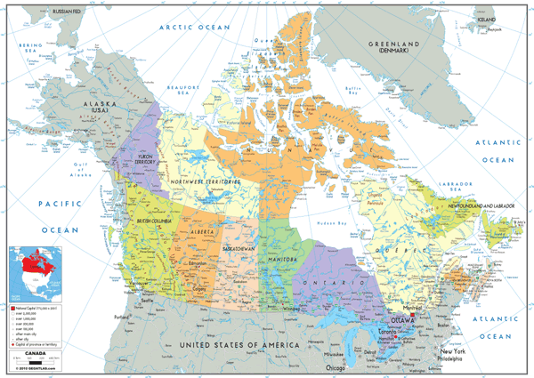 Canada Political Wall Map by GraphiOgre - MapSales