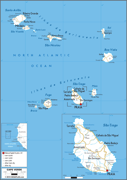Cape Verde Road Wall Map