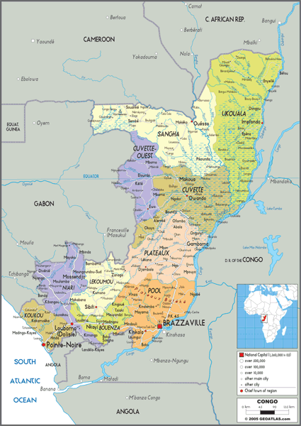 Congo Political Wall Map