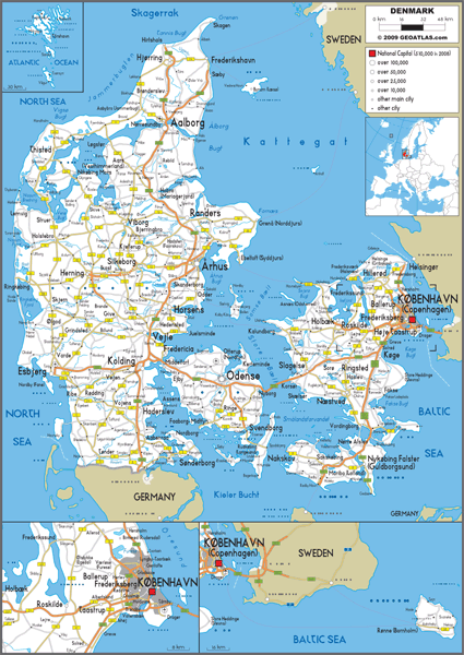 Denmark Road Wall Map by GraphiOgre - MapSales