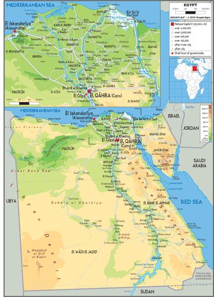 Egypt Physical Wall Map