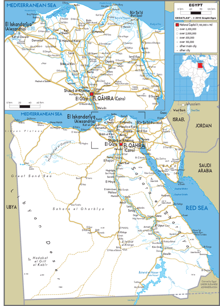 Egypt Road Wall Map