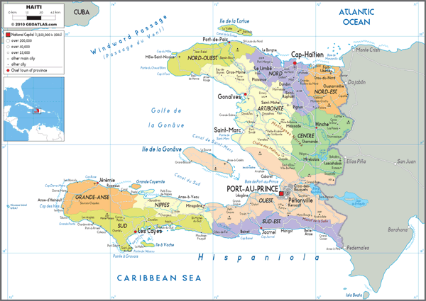 Haiti Political Wall Map