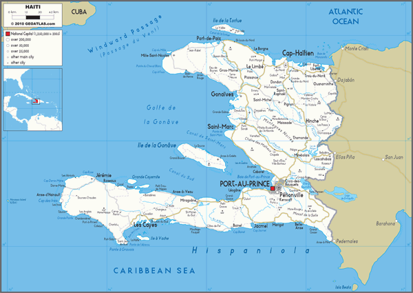 Haiti Road Wall Map