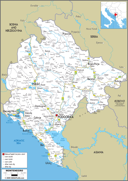 Montenegro Road Wall Map