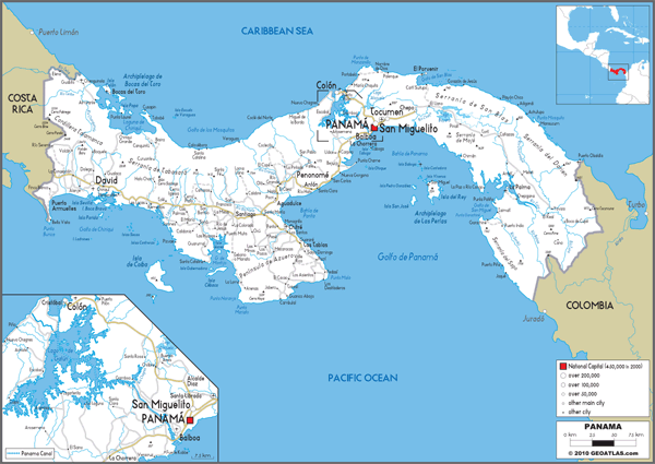 Panama Road Wall Map