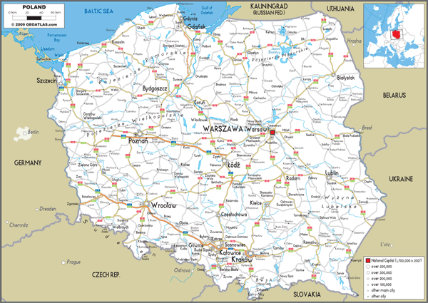 Poland Road Wall Map