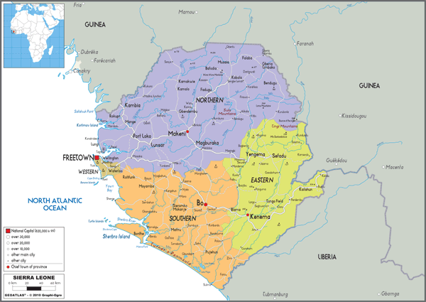 Sierra Leone Political Wall Map