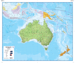 Australasia Political  Wall Map