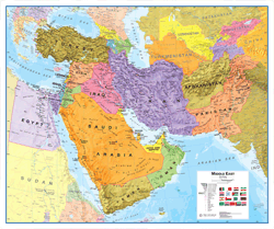 Middle East Political  Wall Map