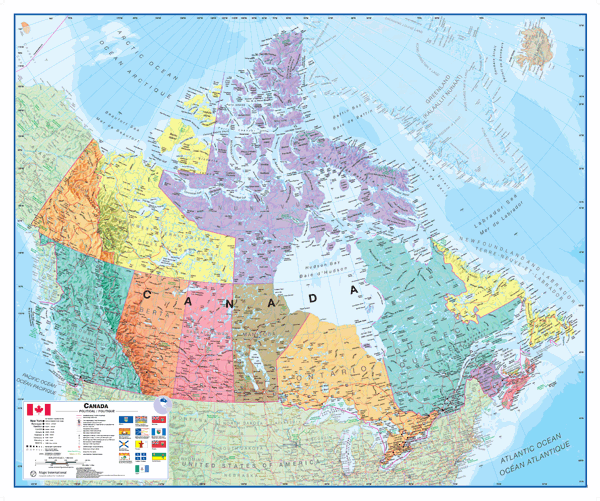 Canada Political Wall Map