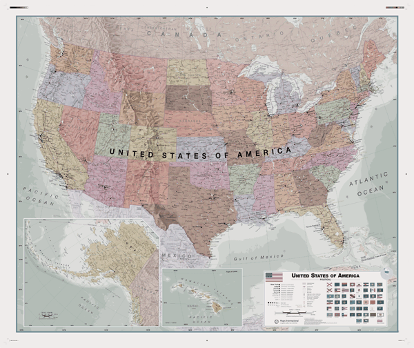 USA Executive Wall Map