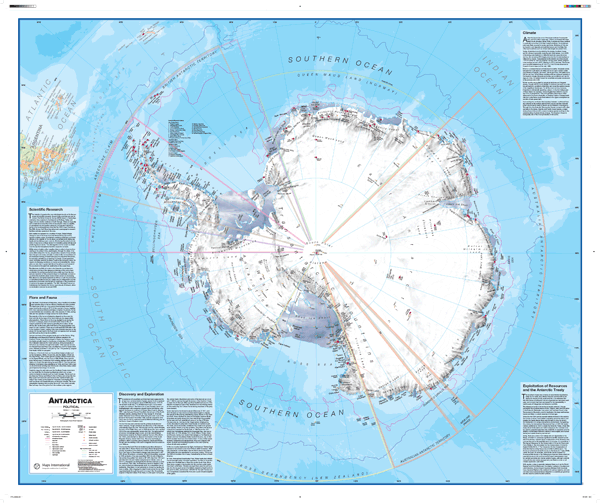 Antarctica Political Wall Map