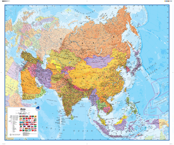 Asia Political Wall Map