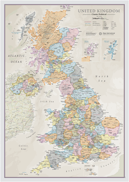 UK Classic Wall Map